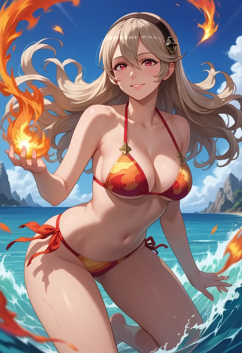 fire_emblem,corrin_(fire_emblem),bikini,rainbow-colored,sexy  - 