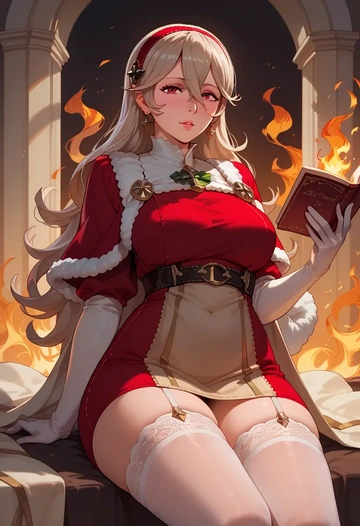 fire_emblem,corrin_(fire_emblem),Christmas,sexy, stockings,  - AI generated anime art