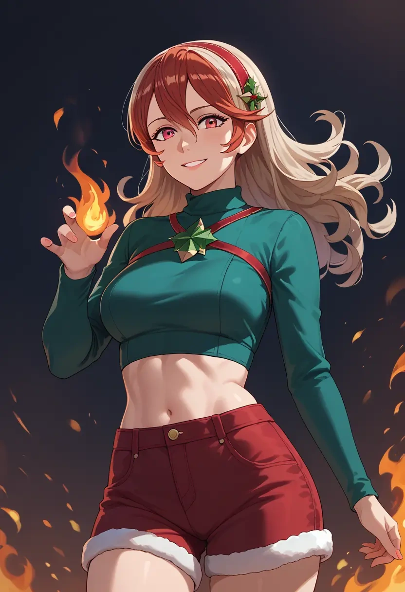 fire_emblem,corrin_(fire_emblem),Christmas,red velvet shorts  - 