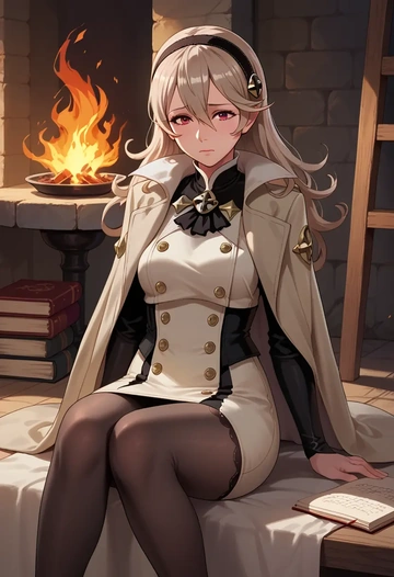 fire_emblem,corrin_(fire_emblem),coat,long,double-breasted,pencil skirt  - AI generated anime art