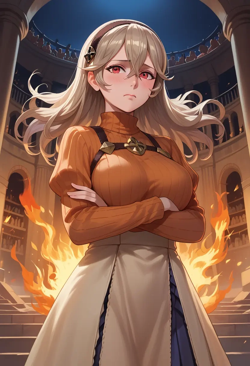 fire_emblem,corrin_(fire_emblem),skirt,pleated,turtleneck sweater  - 