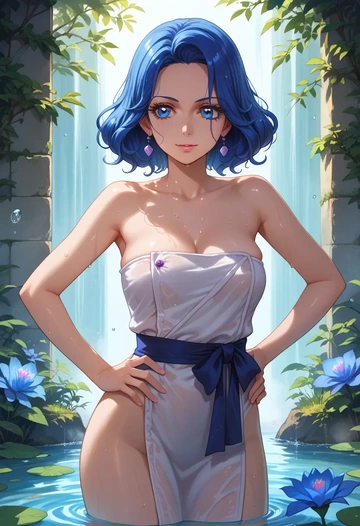 precure,cure_beauty,towel,sexy  - AI generated anime art