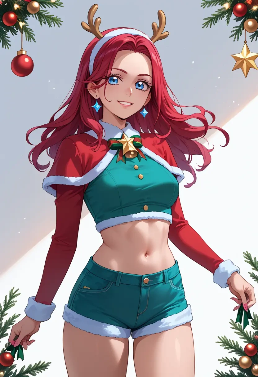 precure,cure_beauty,Christmas,red velvet shorts  - 