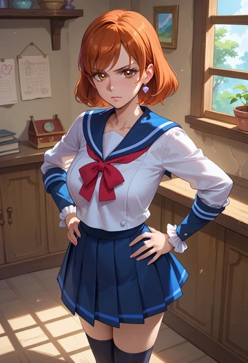 precure,cure_black,sailor, uniform  - AI generated anime art