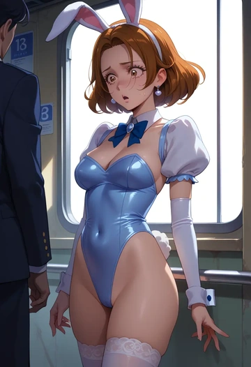 precure,cure_black,bunny girl, sexy  - AI generated anime art