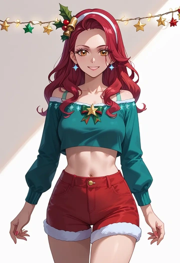 precure,cure_black,Christmas,red velvet shorts  - AI generated anime art