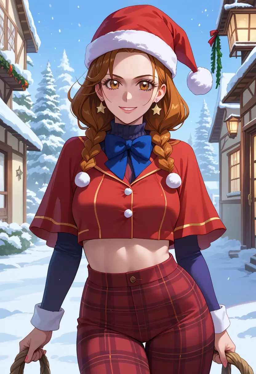 precure,cure_black,Christmas,plaid trousers  - 