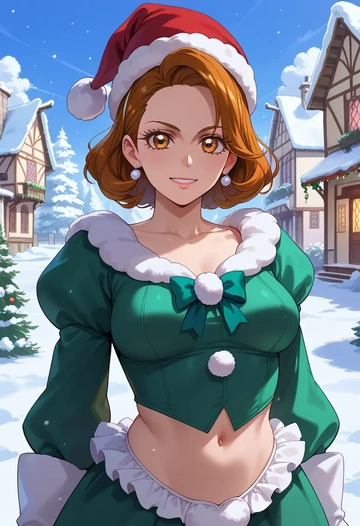 precure,cure_black,Christmas,dress  - AI generated anime art