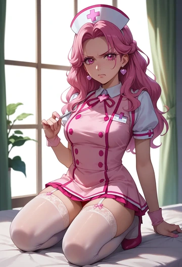 precure,cure_blossom,nurse,stockings,sexy,panties  - AI generated anime art