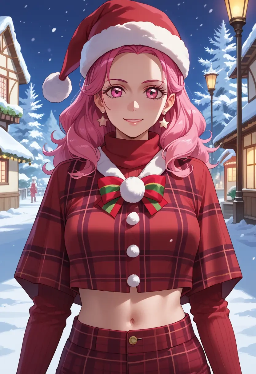 precure,cure_blossom,Christmas,plaid trousers  - 