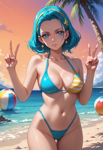 precure,cure_marine,bikini  - AI generated anime art