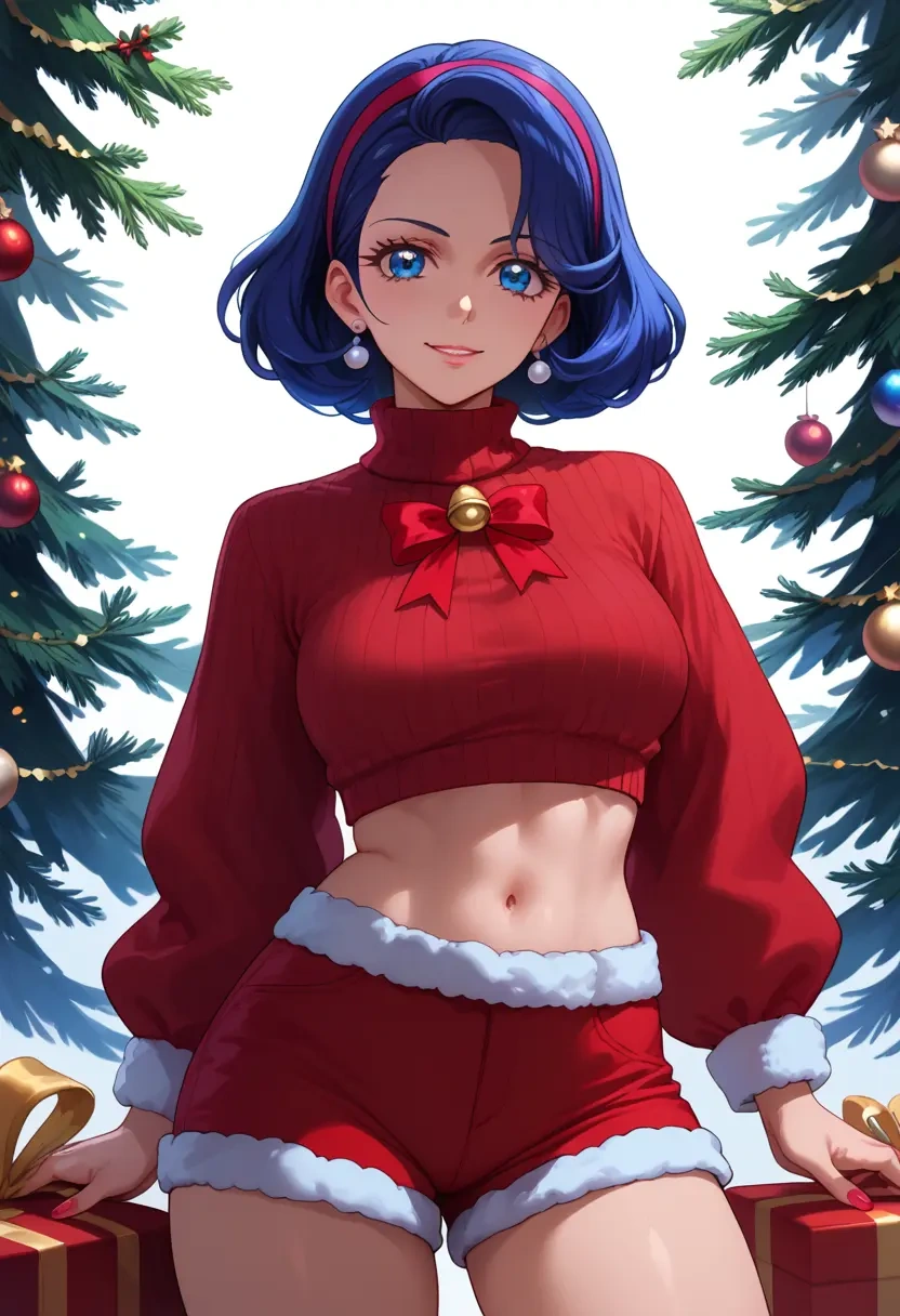 precure,cure_marine,Christmas,red velvet shorts,turtleneck sweater  - 