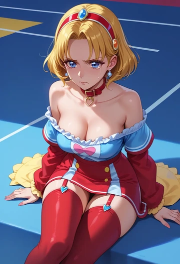 precure,cure_marine,collar,oversized,Thigh garters  - AI generated anime art