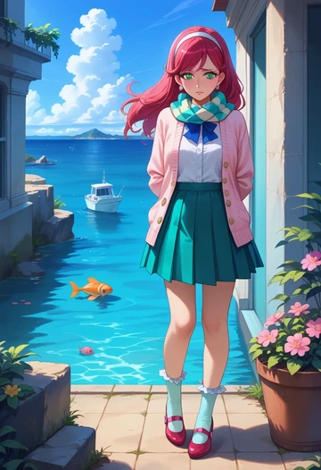 precure,cure_marine,spring,student uniform,light cardigan  - AI generated anime art