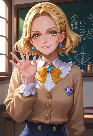 precure,cure_peace,teacher, sweater  - AI generated anime art