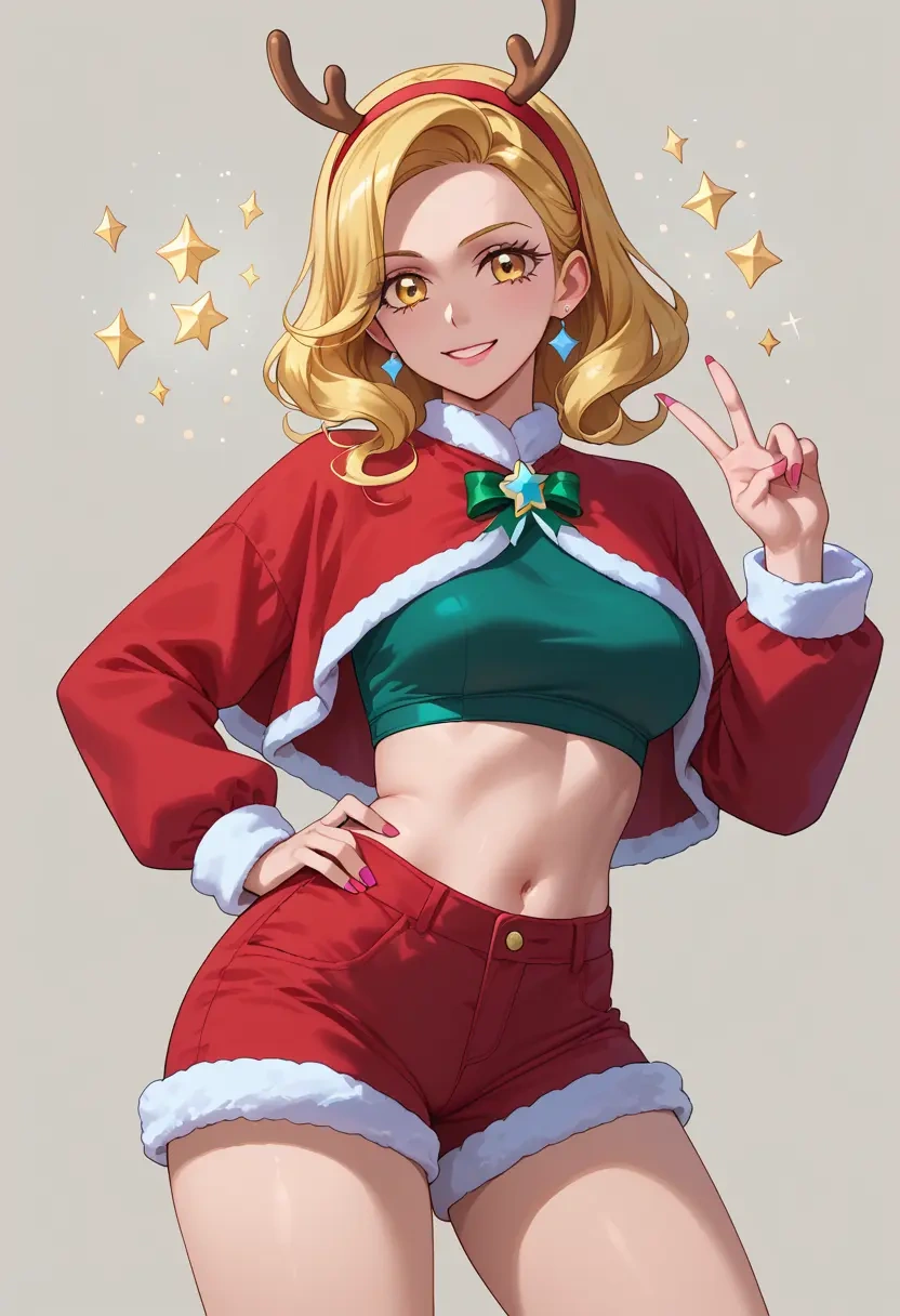 precure,cure_peace,Christmas,red velvet shorts  - 