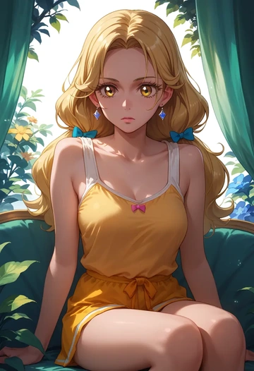 precure,cure_sunshine,tank top,drawstring pants  - AI generated anime art