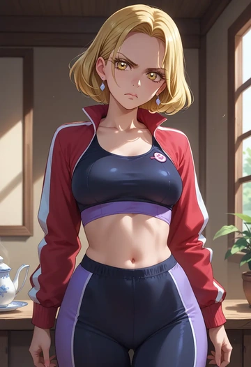 precure,cure_sunshine,athletic,track suit  - AI generated anime art