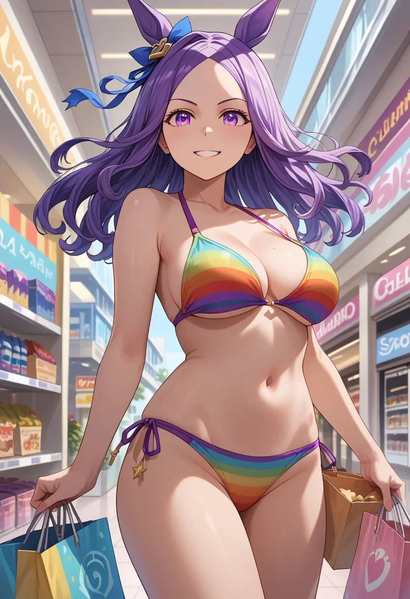 umamusume,curren_chan_(umamusume),bikini,rainbow-colored,sexy  - 