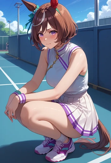 umamusume,curren_chan_(umamusume),tennis skirt  - AI generated anime art