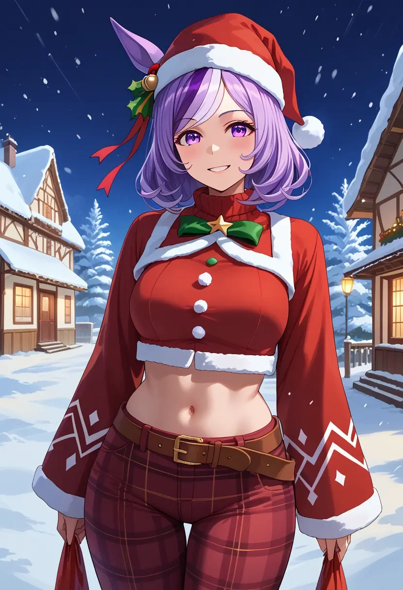 umamusume,curren_chan_(umamusume),Christmas,plaid trousers  - 