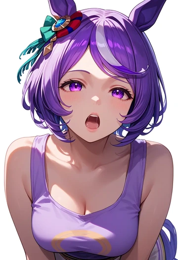 umamusume,curren_chan_(umamusume),abstract print tank,dolphin shorts  - AI generated anime art