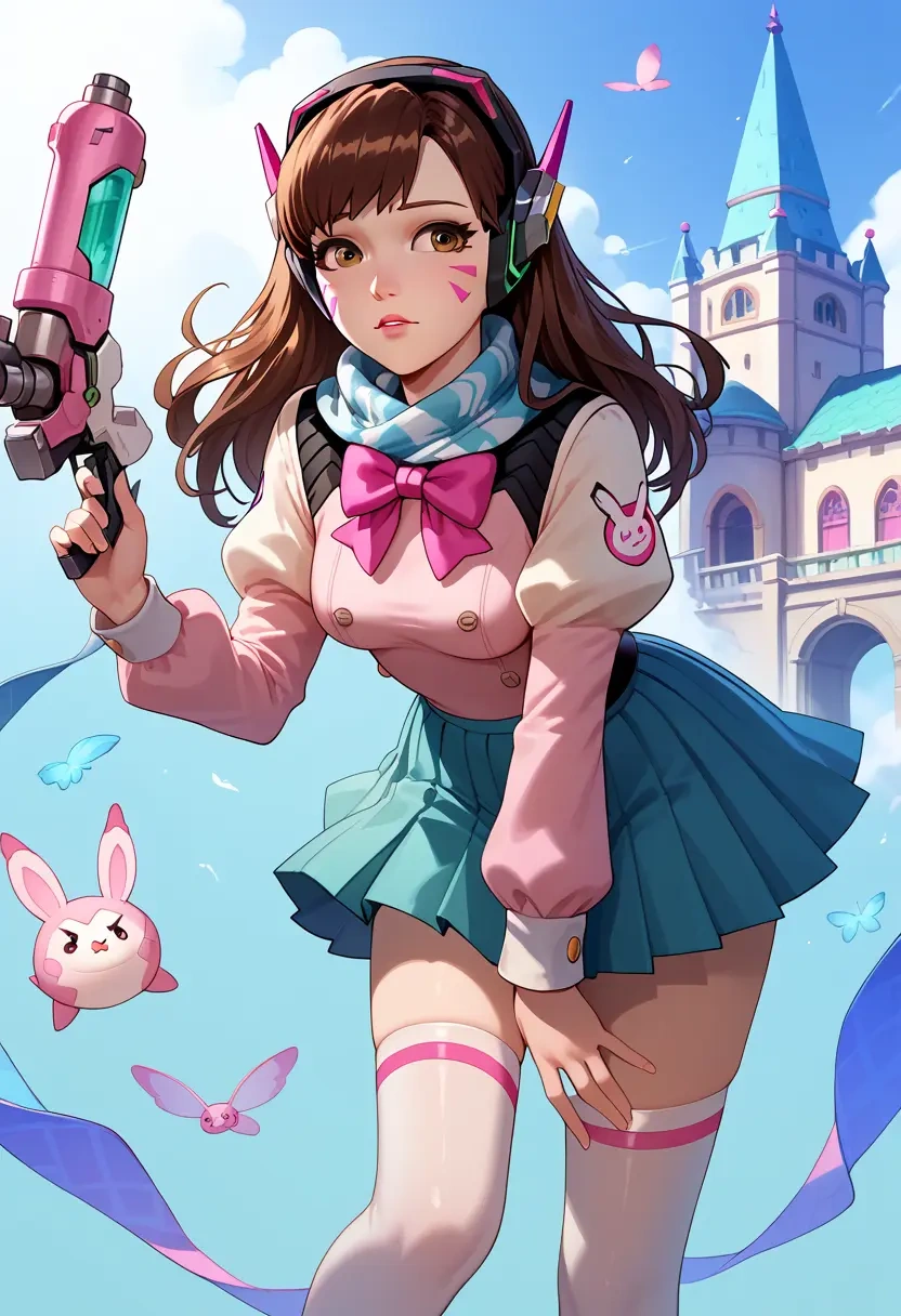 overwatch,d.va_(overwatch),spring,student uniform,blouse  - 