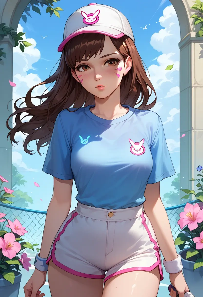 overwatch,d.va_(overwatch),tennis polo,skort  - 