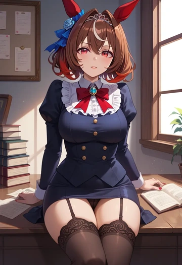 umamusume,daiwa_scarlet_(umamusume),secretary, stockings  - AI generated anime art