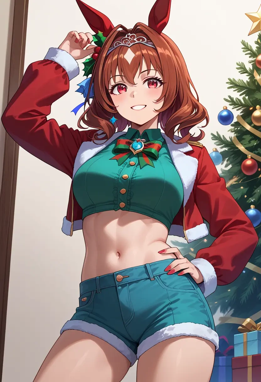 umamusume,daiwa_scarlet_(umamusume),Christmas,red velvet shorts  - 