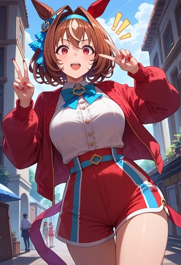 umamusume,daiwa_scarlet_(umamusume),jogger shorts,oversized tank  - AI generated anime art