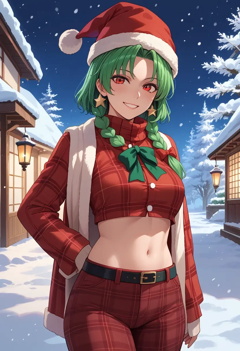 touhou,daiyousei,Christmas,plaid trousers  - 