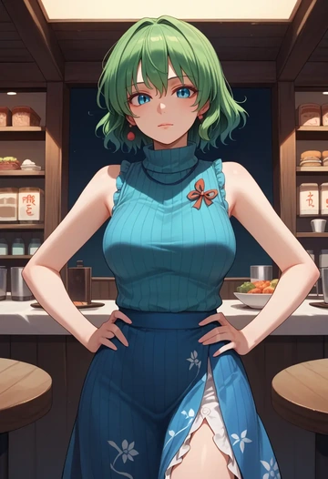 touhou,daiyousei,turtleneck,knit,maxi skirt  - AI generated anime art