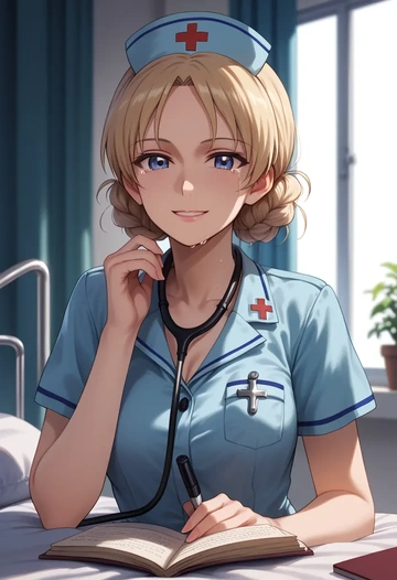 girls_und_panzer,darjeeling_(girls_und_panzer),nurse  - AI generated anime art