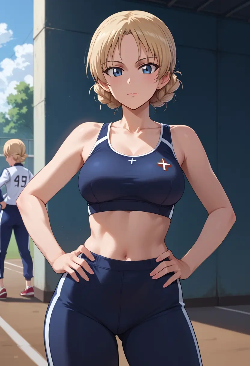 girls_und_panzer,darjeeling_(girls_und_panzer),athletic,track suit  - 