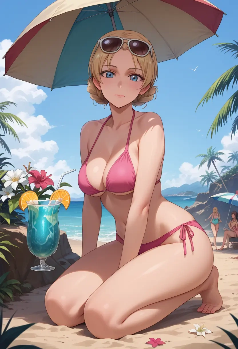 girls_und_panzer,darjeeling_(girls_und_panzer),bikini  - 