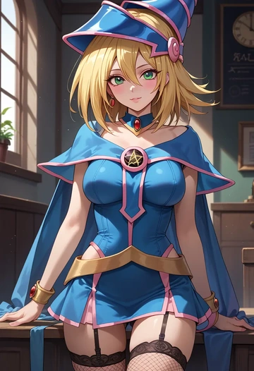 yu-gi-oh!,dark_magician_girl,secretary,stockings,sexy, panties  - AI generated anime art