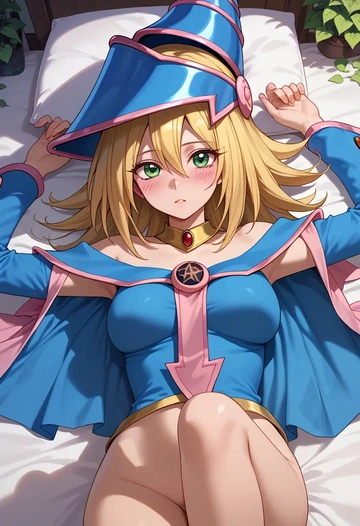 yu-gi-oh!,dark_magician_girl,coat,fur-collar,tailored trousers  - AI generated anime art