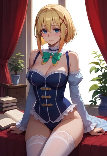 kono_subarashii_sekai_ni_shukufuku_wo!,darkness_(konosuba),Victorian-era,stockings,sexy  - AI generated anime art