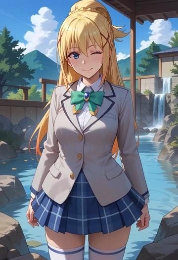 kono_subarashii_sekai_ni_shukufuku_wo!,darkness_(konosuba),spring,student uniform,blazer  - AI generated anime art