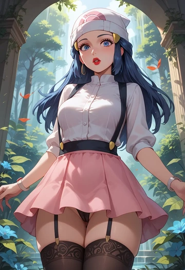 pokemon,dawn_(pokemon),secretary,stockings  - AI generated anime art