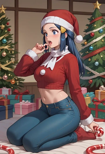 pokemon,dawn_(pokemon),Christmas  - AI generated anime art