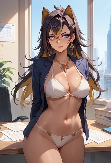 genshin impact,dehya_(genshin_impact),OL, bikini, sexy  - AI generated anime art