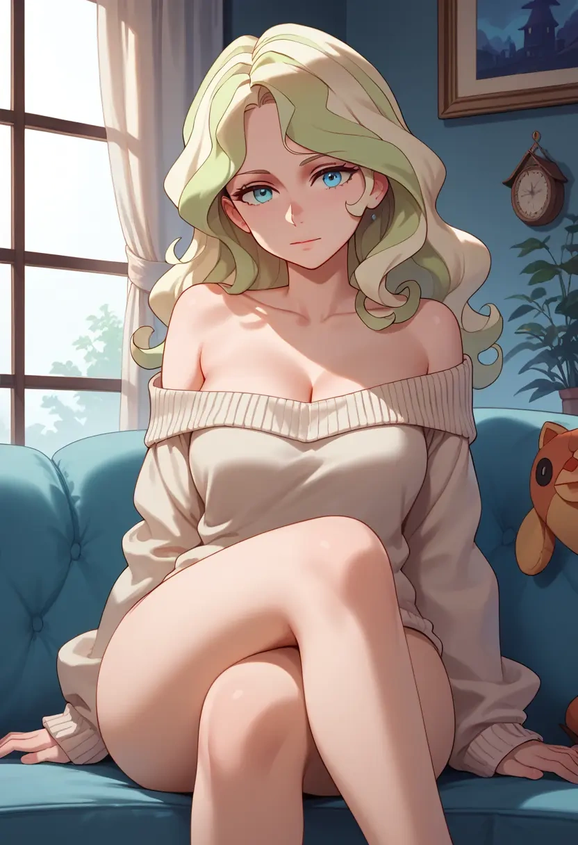 little_witch_academia,diana_cavendish,off-shoulder,sweater  - 