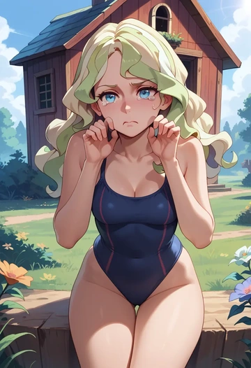 little_witch_academia,diana_cavendish,swimsuit,sexy  - AI generated anime art