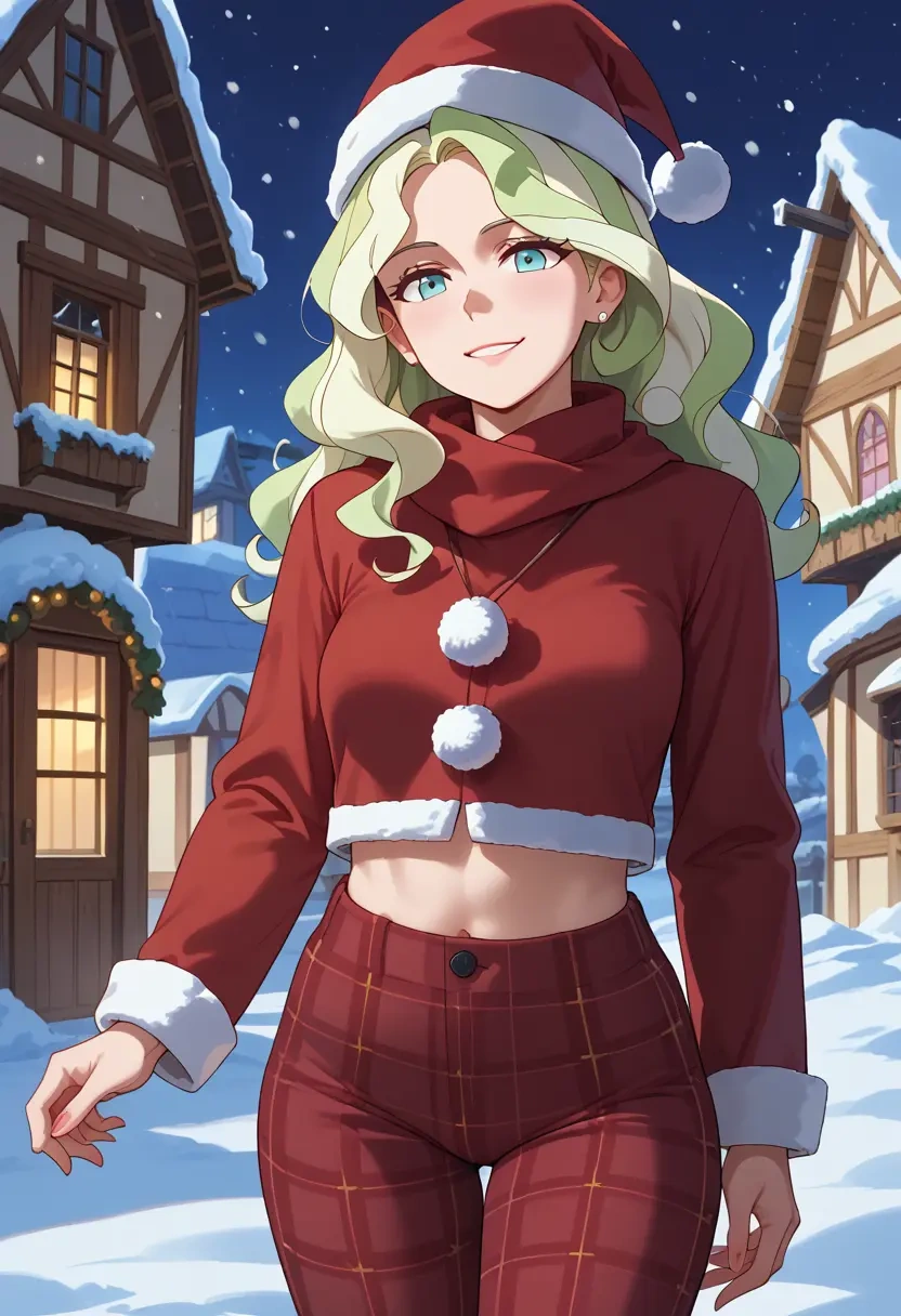 little_witch_academia,diana_cavendish,Christmas,plaid trousers  - 