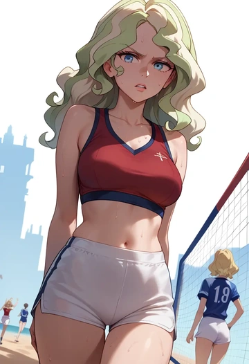 little_witch_academia,diana_cavendish,volleyball uniform  - AI generated anime art