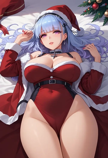 azur_lane,dido_(azur_lane),Christmas,red velvet dress  - AI generated anime art