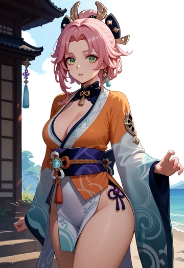 genshin_impact,diona_(genshin_impact),kimono,sexy  - AI generated anime art