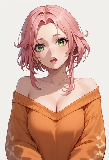 genshin_impact,diona_(genshin_impact),orange,sweater  - AI generated anime art